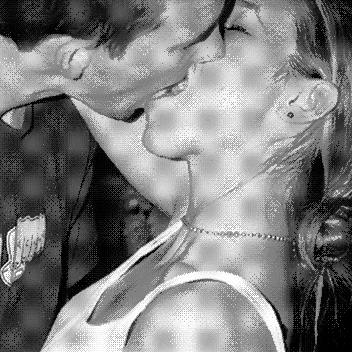 Two people kissing